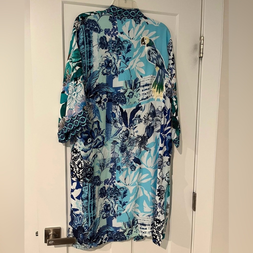 CHICOS ISLAND MOTIF LONG KIMONO SIZE SMALL/MEDIUM NWT! - Picture 5 of 6